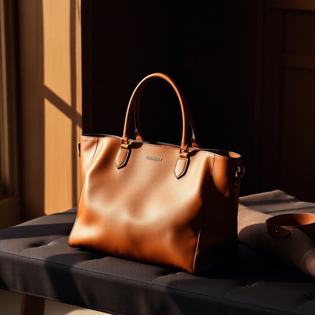 Structured Cognac Tote