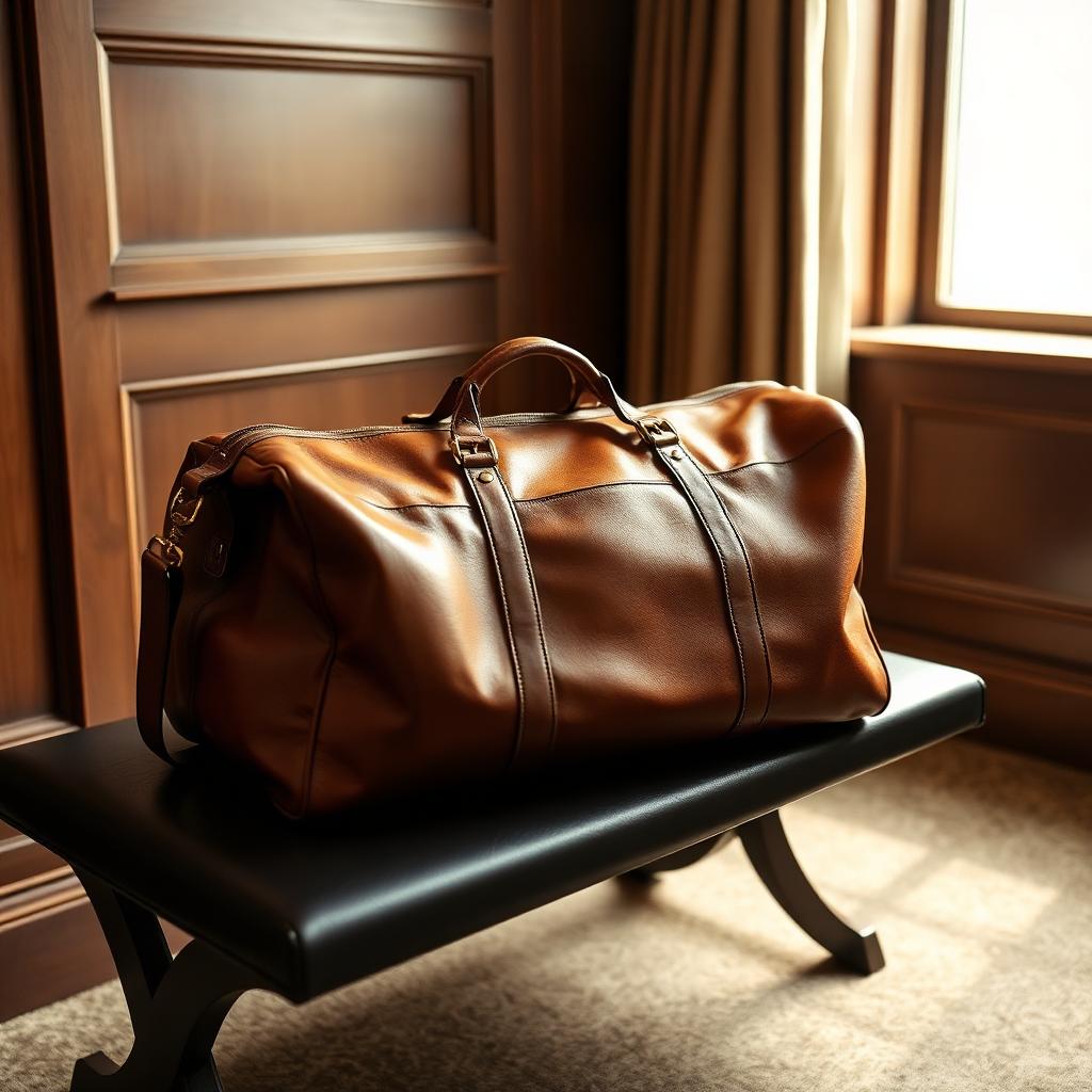 Cognac Leather Weekender
